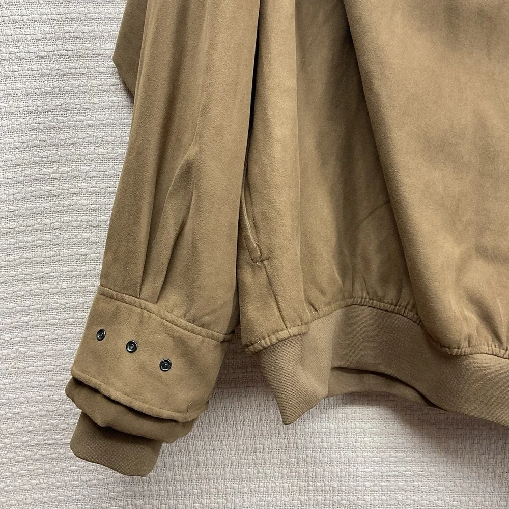 Zero Restriction Golf Outerwear Camel Brown Microsuede Pullover Windshirt Size L